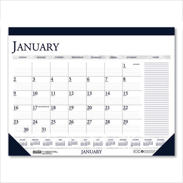House of Doolittle™ Recycled Two-color Monthly Desk Pad Calendar With Notes Section, 18.5 X 13, Blue Binding-corners, 12-month (jan-dec): 2022 freeshipping - TVN Wholesale